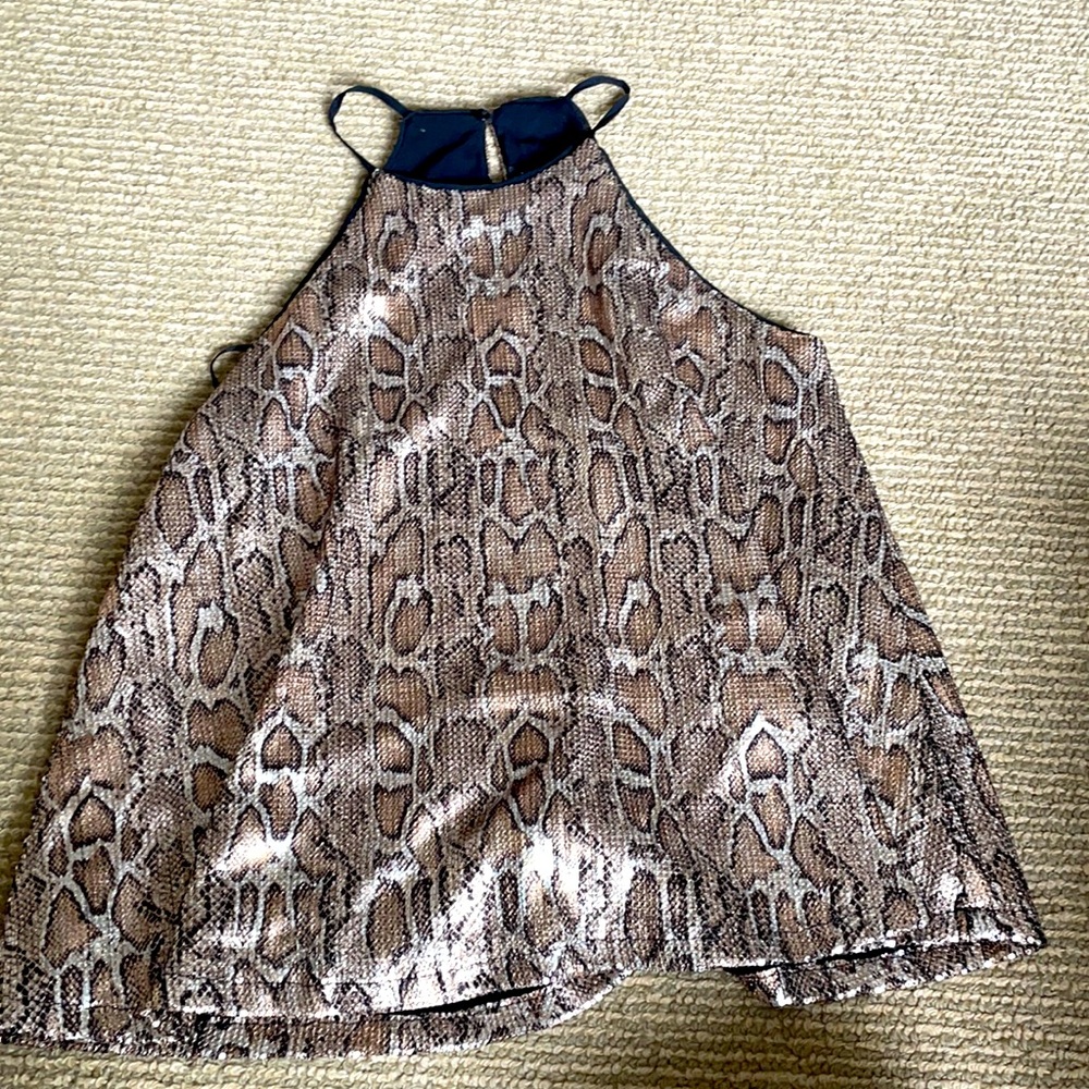 Zara basic. Sparkly snake skin halter top